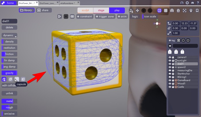 showing collision geometry in unbound
