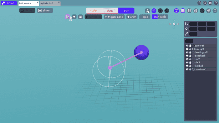 using the unbound interface to set the length of a cone constraint