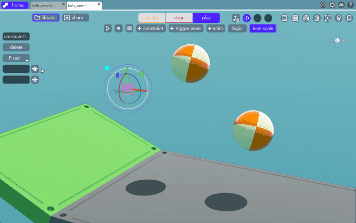 connecting a physics body to a constraint in unbound