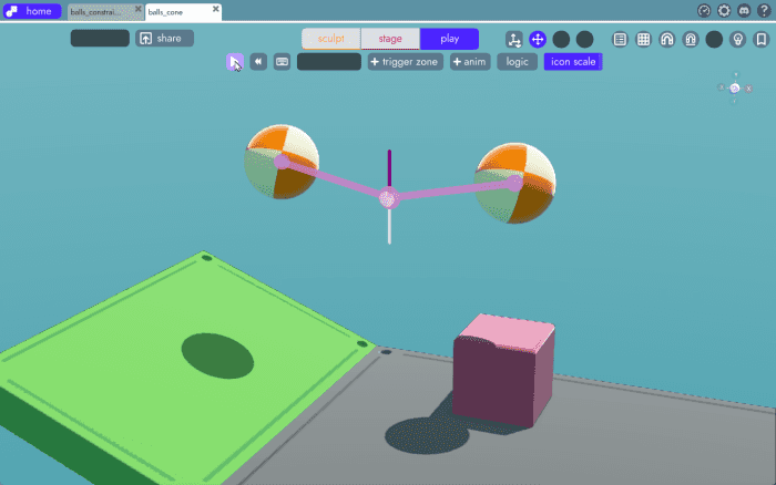 hinge constraint demonstration in unbound game engine