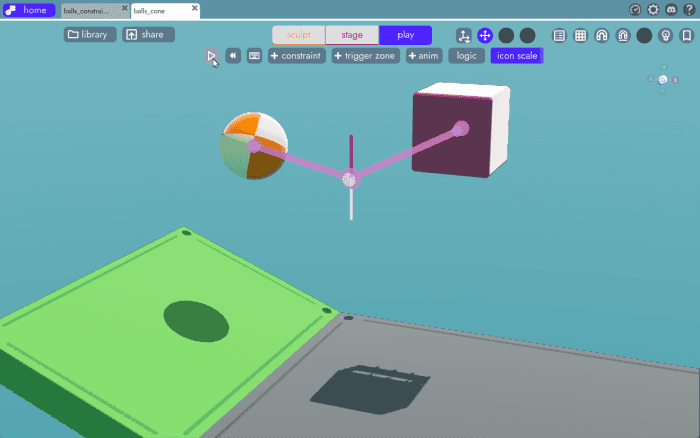 hinge constraint with one static physics body in unbound
