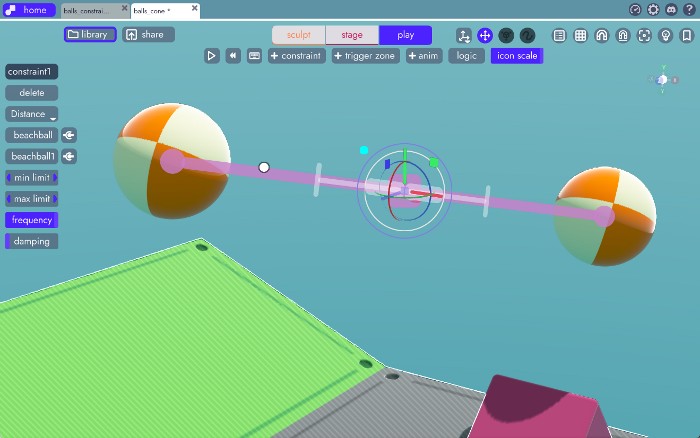 distance constraint in unbound game engine
