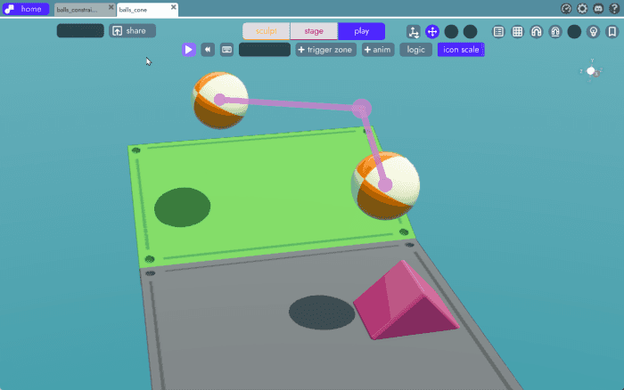point constraint demo in unbound game engine