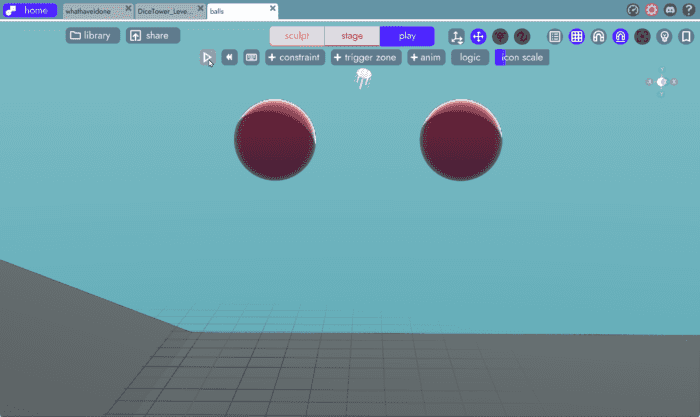 two balls falling in unbound to demonstrate linear damping value