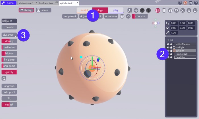 adding physics to a joint in unbound