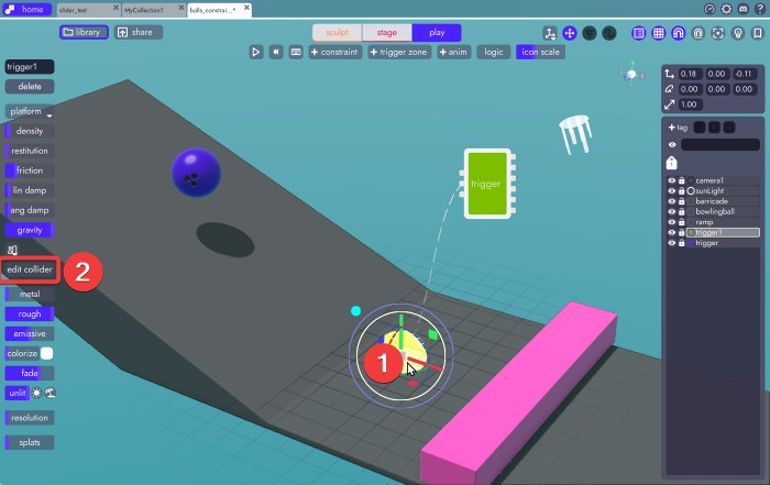 editing a trigger's collider in unbound