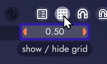 change grid increment in unbound